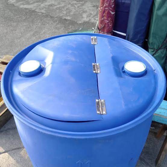 Drum Plastik Biru 200L Engsel UB