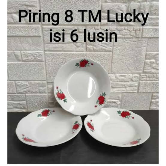 Piring 8 TM Lucky Red Rose