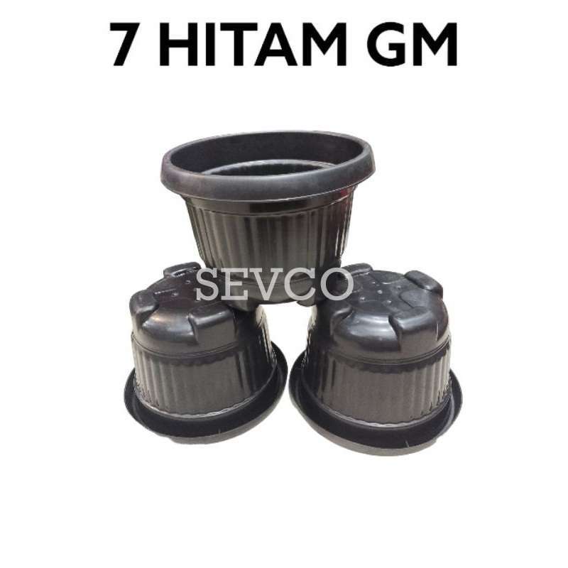 Pot Bunga No. 7 Hitam GM