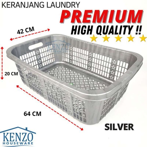 [Consu:02321] Keranjang Pakaian Segi Silver