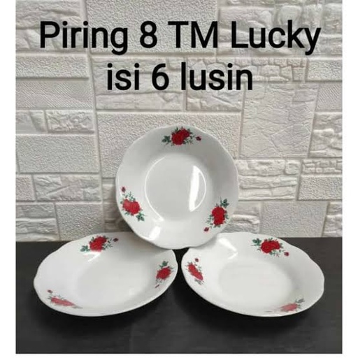 [Consu:02537] Piring 8 TM Lucky Red Rose