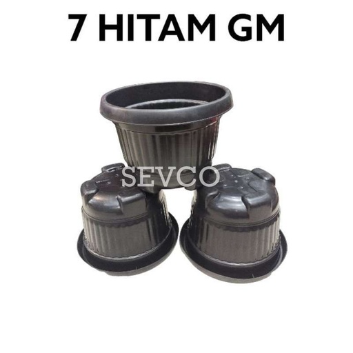 [Consu:02554] Pot Bunga No. 7 Hitam GM